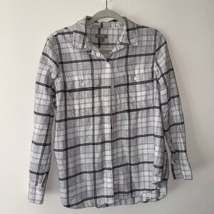 Falls Creek Black and White Plaid Button Down Shirt